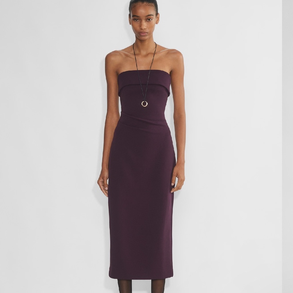 aritzia babaton figure knit dress burgundy